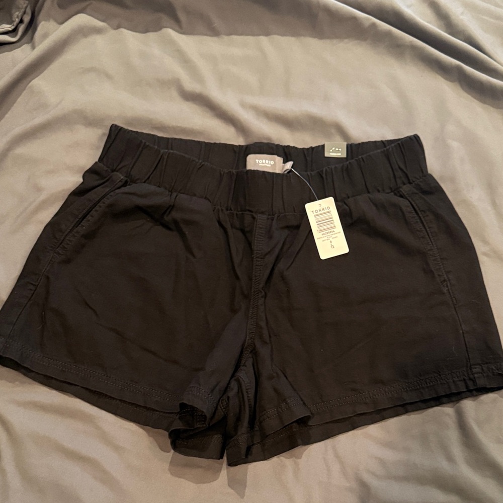 torrid Black Knit Elastic-Waist Athletic Shorts NWT 0